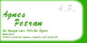 agnes petran business card